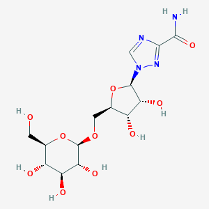 molecular formula C14H22N4O10 B056005 5'-O-Glucopyranosyl ribavirin CAS No. 114283-60-2