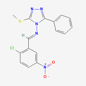 N-(2-chloro-5-nitrobenzylidene)-3-(methylthio)-5-phenyl-4H-1,2,4-triazol-4-amine