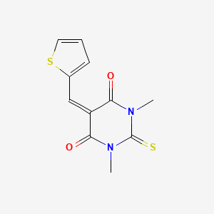 1,3-DIMETHYL-2-SULFANYLIDENE-5-[(THIOPHEN-2-YL)METHYLIDENE]-1,3-DIAZINANE-4,6-DIONE