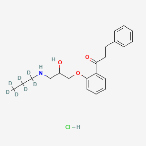 molecular formula C21H28ClNO3 B560066 Propafenone (D7 hydrochloride) CAS No. 1219799-06-0