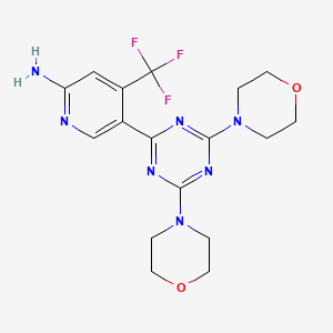 molecular formula C₁₇H₂₀F₃N₇O₂ B560068 Bimiralisib CAS No. 1225037-39-7
