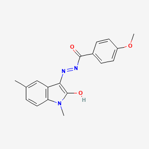 N'-(1,5-dimethyl-2-oxo-1,2-dihydro-3H-indol-3-ylidene)-4-methoxybenzohydrazide