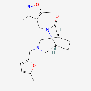 (1S,5R)-6-[(3,5-dimethyl-1,2-oxazol-4-yl)methyl]-3-[(5-methylfuran-2-yl)methyl]-3,6-diazabicyclo[3.2.2]nonan-7-one