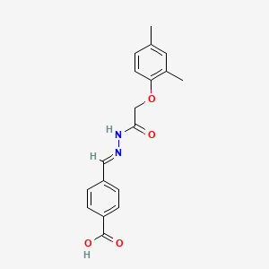 molecular formula C18H18N2O4 B5600756 4-{2-[(2,4-dimethylphenoxy)acetyl]carbonohydrazonoyl}benzoic acid 