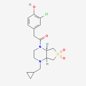 2-chloro-4-{2-[(4aS*,7aR*)-4-(cyclopropylmethyl)-6,6-dioxidohexahydrothieno[3,4-b]pyrazin-1(2H)-yl]-2-oxoethyl}phenol