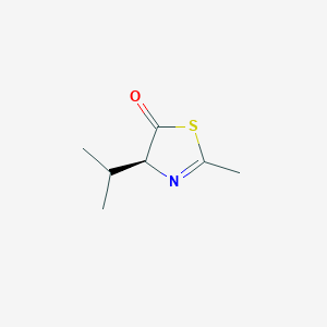 molecular formula C7H11NOS B056010 (4S)-2-Methyl-4-propan-2-yl-4H-1,3-thiazol-5-one CAS No. 123277-66-7