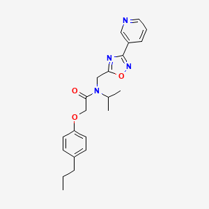 molecular formula C22H26N4O3 B560124 N-异丙基-2-(4-丙基苯氧基)-N-((3-(吡啶-3-基)-1,2,4-恶二唑-5-基)甲基)乙酰胺 CAS No. 1401223-22-0