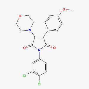 molecular formula C21H18Cl2N2O4 B560130 1-(3,4-二氯苯基)-3-(4-甲氧基苯基)-4-吗啉-4-基吡咯-2,5-二酮 CAS No. 1417162-36-7