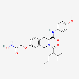 molecular formula C27H35N3O6 B560148 (3S)-7-[2-(羟基氨基)-2-氧代乙氧基]-N-(4-甲氧基苯基)-2-(2-丙-2-基戊酰)-3,4-二氢-1H-异喹啉-3-甲酰胺 CAS No. 1450662-32-4
