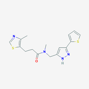 N-methyl-3-(4-methyl-1,3-thiazol-5-yl)-N-{[3-(2-thienyl)-1H-pyrazol-5-yl]methyl}propanamide