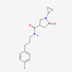 1-cyclopropyl-N-[3-(4-fluorophenyl)propyl]-5-oxo-3-pyrrolidinecarboxamide