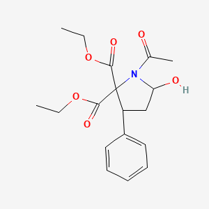 molecular formula C18H23NO6 B5601962 Diethyl 1-acetyl-5-hydroxy-3-phenylpyrrolidine-2,2-dicarboxylate CAS No. 3005-63-8