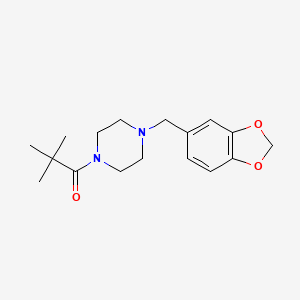 1-{4-[(2H-1,3-BENZODIOXOL-5-YL)METHYL]PIPERAZIN-1-YL}-2,2-DIMETHYLPROPAN-1-ONE