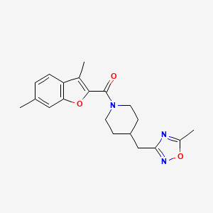 1-[(3,6-dimethyl-1-benzofuran-2-yl)carbonyl]-4-[(5-methyl-1,2,4-oxadiazol-3-yl)methyl]piperidine