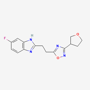 5-fluoro-2-{2-[3-(tetrahydrofuran-3-yl)-1,2,4-oxadiazol-5-yl]ethyl}-1H-benzimidazole