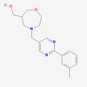 (4-{[2-(3-methylphenyl)pyrimidin-5-yl]methyl}-1,4-oxazepan-6-yl)methanol