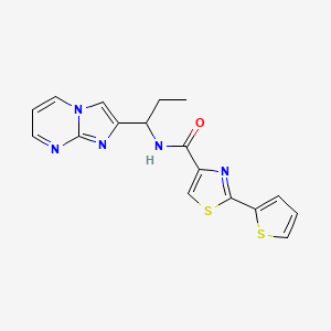 N-(1-imidazo[1,2-a]pyrimidin-2-ylpropyl)-2-(2-thienyl)-1,3-thiazole-4-carboxamide