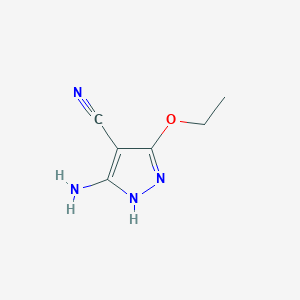 molecular formula C6H8N4O B056021 5-amino-3-ethoxy-1H-pyrazole-4-carbonitrile CAS No. 111375-26-9