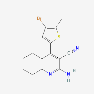 molecular formula C15H14BrN3S B5602131 2-氨基-4-(4-溴-5-甲基-2-噻吩基)-5,6,7,8-四氢-3-喹啉甲腈 