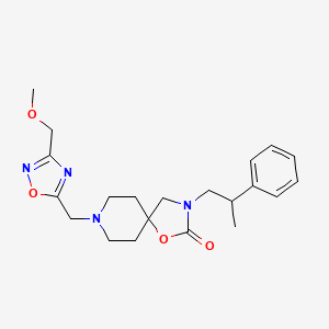 molecular formula C21H28N4O4 B5602196 8-{[3-(methoxymethyl)-1,2,4-oxadiazol-5-yl]methyl}-3-(2-phenylpropyl)-1-oxa-3,8-diazaspiro[4.5]decan-2-one 