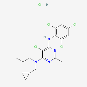 molecular formula C18H21Cl5N4 B560224 盐酸 NBI 27914 CAS No. 1215766-76-9