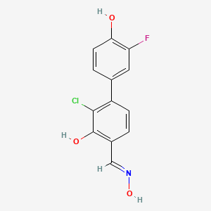 molecular formula C13H9ClFNO3 B560264 2-氯-3-(3-氟-4-羟基苯基)-6-[(E)-羟亚氨基甲基]苯酚 CAS No. 1111084-78-6