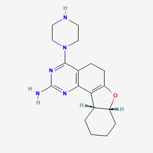 Benzofuro(2,3-H)quinazolin-2-amine, 5,6,7a,8,9,10,11,11a-octahydro-4-(1-piperazinyl)-, (7aR,11aR)-rel-