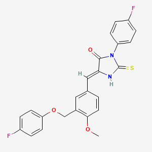 molecular formula C24H18F2N2O3S B5602693 (5Z)-5-{3-[(4-fluorophenoxy)methyl]-4-methoxybenzylidene}-3-(4-fluorophenyl)-2-thioxoimidazolidin-4-one 