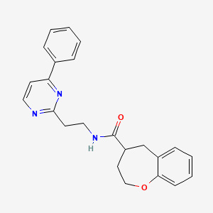 molecular formula C23H23N3O2 B5602950 N-[2-(4-phenylpyrimidin-2-yl)ethyl]-2,3,4,5-tetrahydro-1-benzoxepine-4-carboxamide 