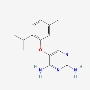 molecular formula C14H18N4O B560296 5-[5-Methyl-2-(1-methylethyl)phenoxy]-2,4-pyrimidinediamine CAS No. 873398-67-5