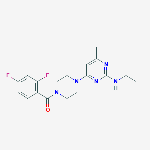 molecular formula C18H21F2N5O B5602983 4-[4-(2,4-difluorobenzoyl)-1-piperazinyl]-N-ethyl-6-methyl-2-pyrimidinamine 