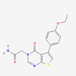 molecular formula C16H15N3O3S B5602991 2-[5-(4-Ethoxyphenyl)-4-oxothieno[2,3-d]pyrimidin-3-yl]acetamide 