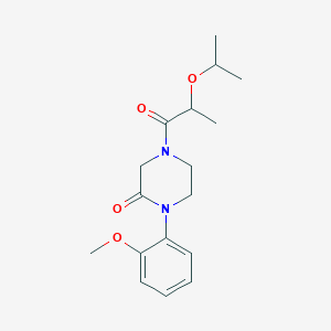 molecular formula C17H24N2O4 B5603003 4-(2-isopropoxypropanoyl)-1-(2-methoxyphenyl)-2-piperazinone 