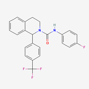 molecular formula C23H18F4N2O B560303 N-(4-Fluorophenyl)-3,4-dihydro-1-[4-(trifluoromethyl)phenyl]-2(1H)-isoquinolinecarboxamide CAS No. 1159996-20-9