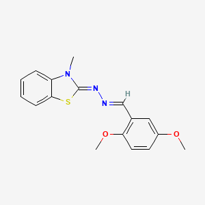 molecular formula C17H17N3O2S B5603036 (E)-N-[(E)-(2,5-dimethoxyphenyl)methylideneamino]-3-methyl-1,3-benzothiazol-2-imine 