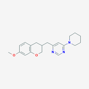 molecular formula C20H25N3O2 B5603104 4-[(7-methoxy-3,4-dihydro-2H-chromen-3-yl)methyl]-6-piperidin-1-ylpyrimidine 