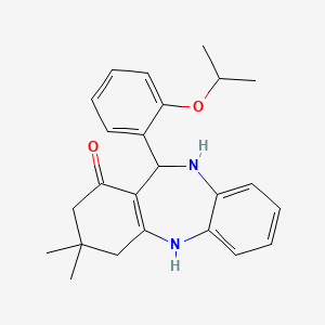 molecular formula C24H28N2O2 B5603115 11-(2-isopropoxyphenyl)-3,3-dimethyl-2,3,4,5,10,11-hexahydro-1H-dibenzo[b,e][1,4]diazepin-1-one 