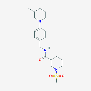 molecular formula C20H31N3O3S B5603120 N-[4-(3-methyl-1-piperidinyl)benzyl]-1-(methylsulfonyl)-3-piperidinecarboxamide 