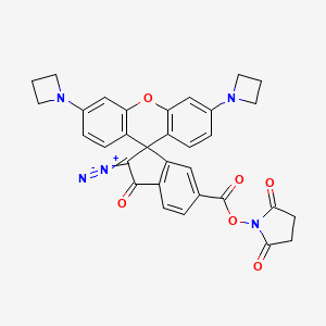molecular formula C32H25N5O6 B560342 PA-JF549-Nhs CAS No. 1811539-42-0