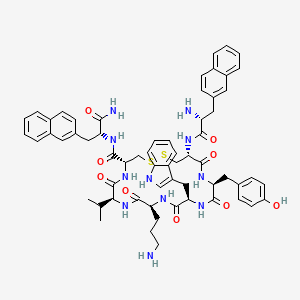 molecular formula C62H71N11O9S2 B560351 L-Alaninamide,3-(1-naphthalenyl)-D-alanyl-L-cysteinyl-L-tyrosyl-D-tryptophyl-L-ornithyl-L-valyl-L-cysteinyl-3-(1-naphthalenyl)-, cyclic (27)-disulfide CAS No. 160161-61-5