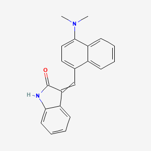 molecular formula C21H18N2O B560416 3-[[4-(二甲氨基)-1-萘基]亚甲基]-1H-吲哚-2-酮 CAS No. 163655-37-6