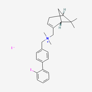 molecular formula C25H31I2N B560427 [(1R,5S)-6,6-二甲基-2-双环[3.1.1]庚-2-烯基]甲基-[[4-(2-碘苯基)苯基]甲基]-二甲基氮鎓；碘化物 CAS No. 1414376-85-4