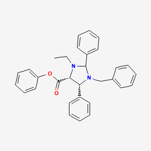 molecular formula C31H30N2O2 B560436 phenyl (4R,5R)-1-benzyl-3-ethyl-2,5-diphenylimidazolidine-4-carboxylate CAS No. 1132091-17-8