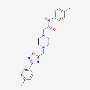 molecular formula C22H24FN5O2 B560437 2-[4-[[3-(4-氟苯基)-1,2,4-恶二唑-5-基]甲基]哌嗪-1-基]-N-(对甲苯基)乙酰胺 CAS No. 949860-27-9
