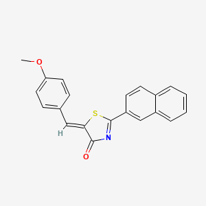 molecular formula C21H15NO2S B560439 (5Z)-5-[(4-甲氧苯基)亚甲基]-2-萘-2-基-1,3-噻唑-4-酮 CAS No. 1380593-17-8