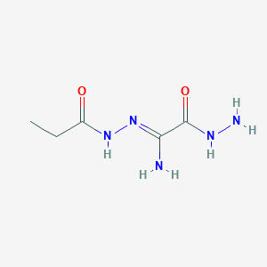 molecular formula C5H11N5O2 B056044 N'-(2-Hydrazino-2-oxoethanimidoyl)propanehydrazide CAS No. 112032-78-7