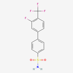 molecular formula C13H9F4NO2S B560447 3'-Fluoro-4'-(trifluoromethyl)biphenyl-4-sulfonamide CAS No. 1141768-04-8
