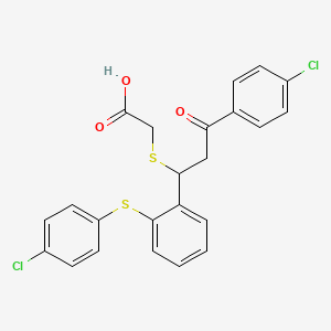 molecular formula C23H18Cl2O3S2 B560449 2-[3-(4-氯苯基)-1-[2-(4-氯苯基)硫代苯基]-3-氧代丙基]硫代乙酸 CAS No. 1450888-35-3