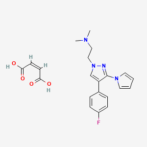 molecular formula C21H23FN4O4 B560451 马来酸 PK7242 CAS No. 1446352-68-6