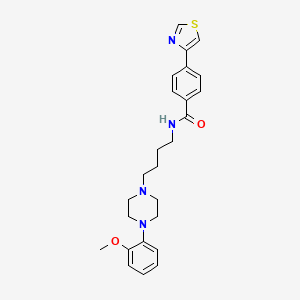 molecular formula C25H30N4O2S B560454 N-[4-[4-(2-methoxyphenyl)piperazin-1-yl]butyl]-4-(1,3-thiazol-4-yl)benzamide CAS No. 1580000-17-4